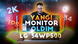 LG 34WP500 34talik YANGI MONITOR OLDIM || UNBOXING LG 34WP500