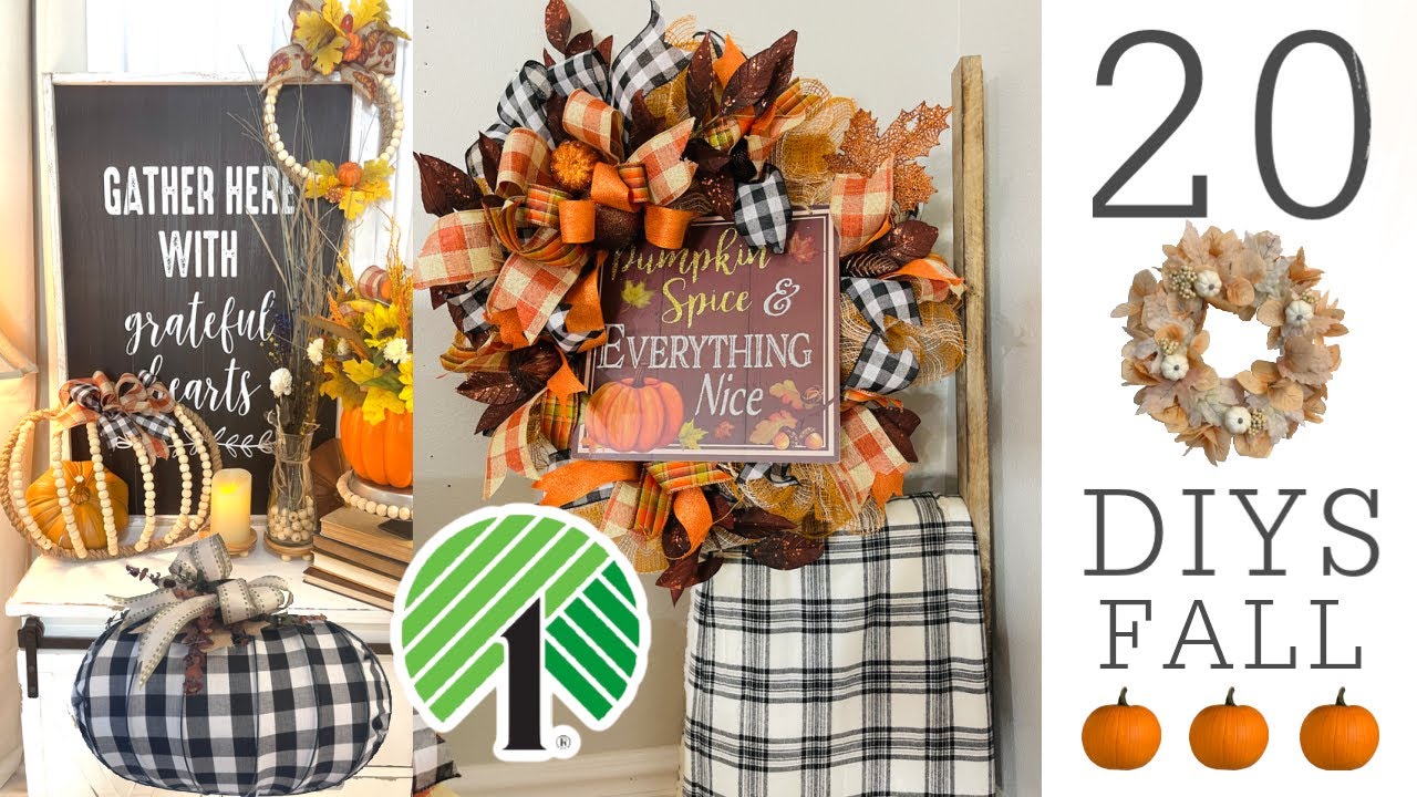 🎃🍁20 DIYS DOLLAR TREE FALL WREATHS GARLANDS FLORAL DECOR DECO MESH 🎃🍁Episode 5 Olivias Romantic Home