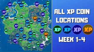 All XP Coins Locations in Fortnite Season 4 Chapter 2 (Green, Blue, Purple, and Gold)! - Week 1-4