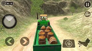 Offroad Tractor Farmer Simulato Cargo Drive || Tractor Trolley Game || Tractor Driving Games