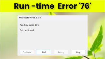 Excel VBA - Microsoft Visual Basic - Run time Error 76 - Path Not Found