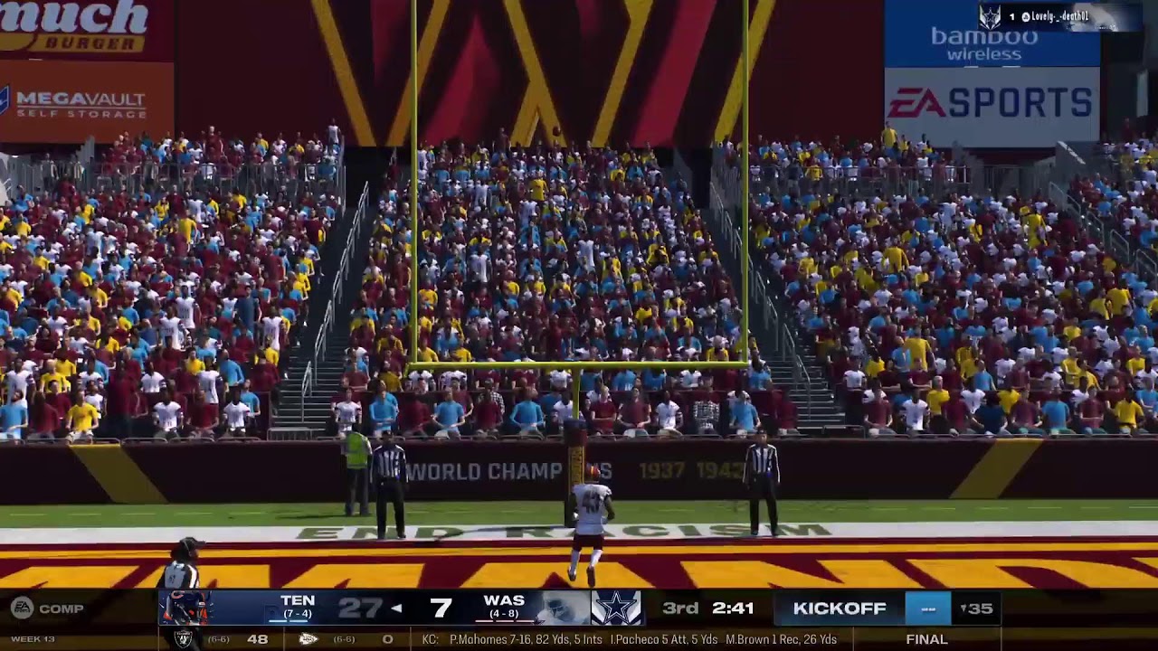 NFL Madden 25 time travel  league titans vs commanders