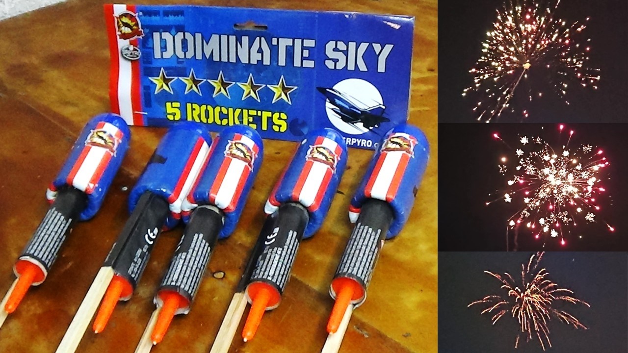 DOMINATE SKY - 42mm Rocket Assortment - Black Scorpion / SR Pyro