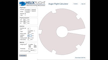 Auger Flight Design - Calculation program, Helix with Notches