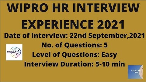 Wipro HR round 2021 || WIPRO HR Interview Experience 2021 || 22nd Sep 2021