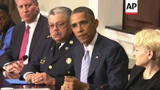 Obama requests no 'militarised' police culture; meets NY mayor de Blasio, Sharpton
