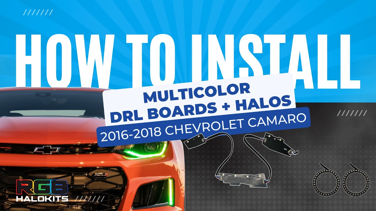 Как установить разноцветные ДХО + фары на Chevrolet Camaro (2016-2018)