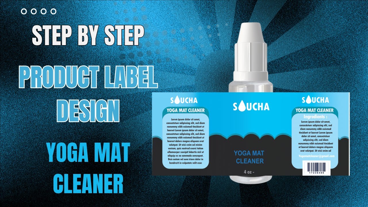 Step by Step Saucha Yoga Mat Cleaner Label Design in Illustrator | Graphic Designer |