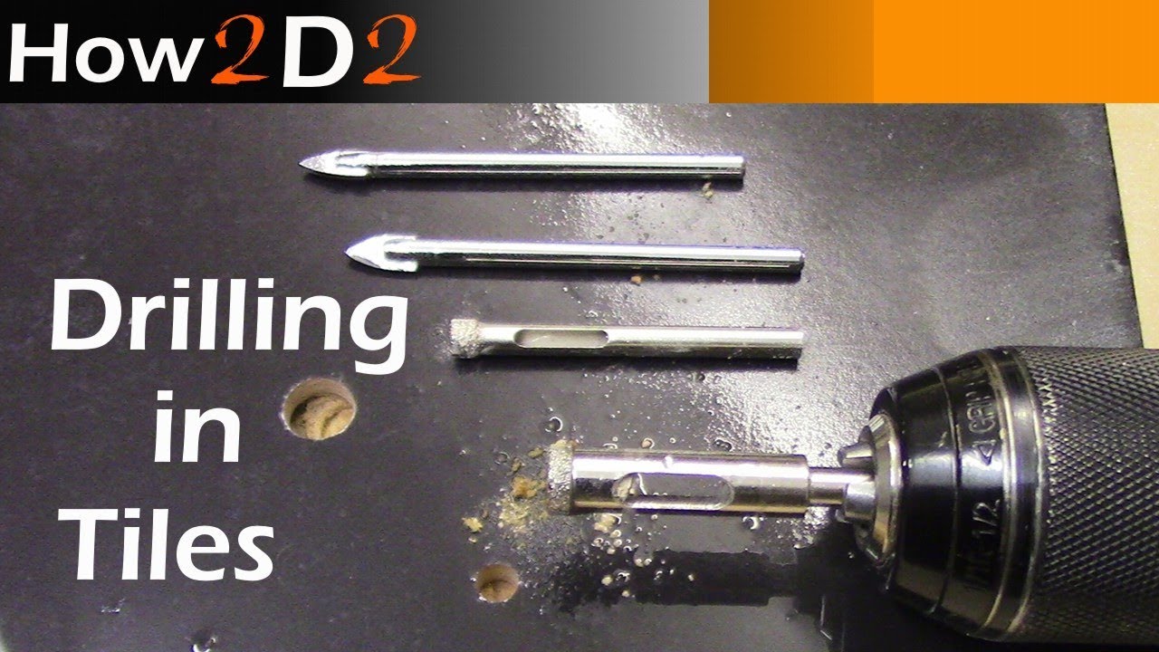 Drilling in tiles. Standard and hole saw drill bit. How to drill in tile