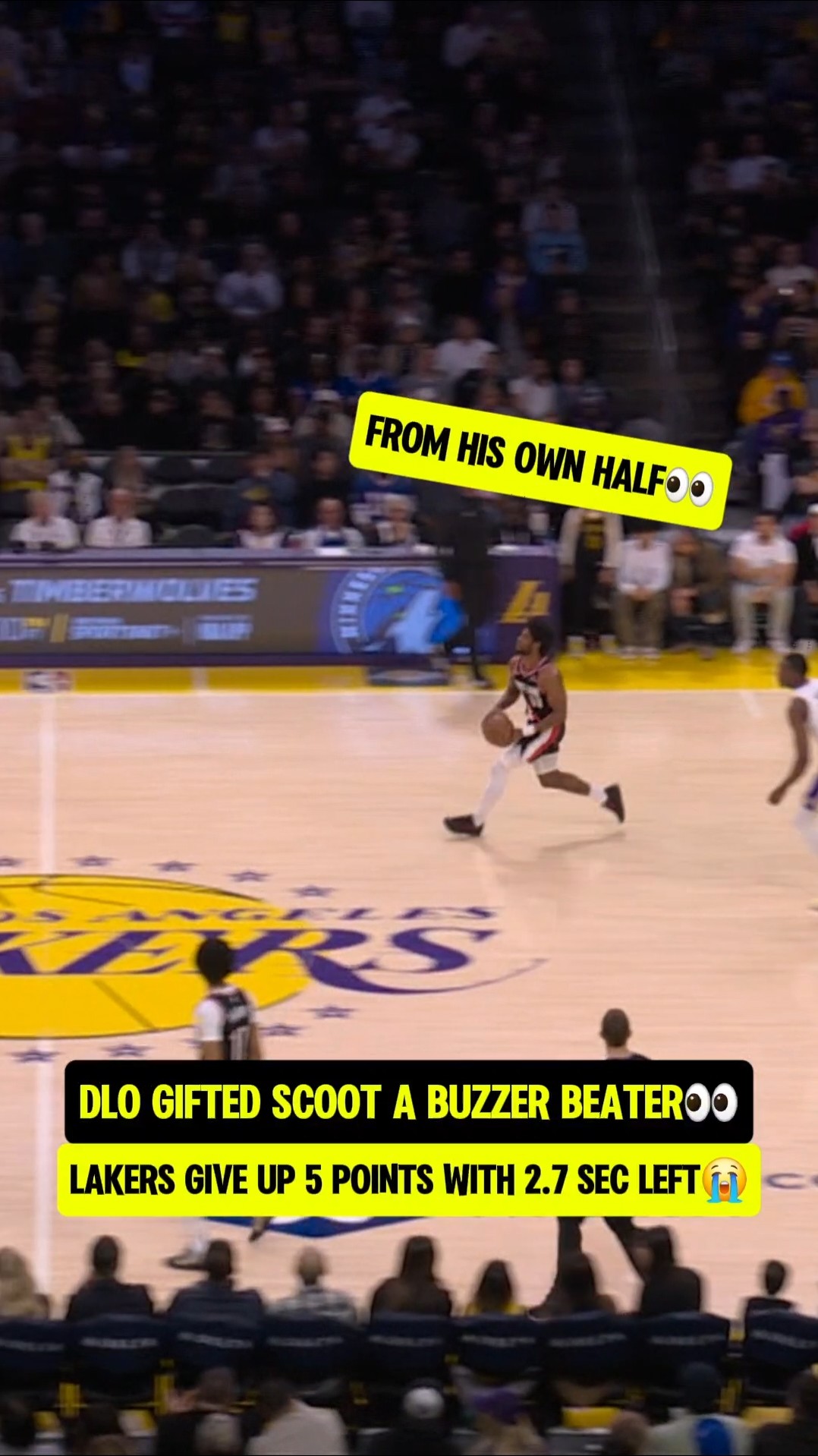 Scoot beat the buzzer from half court?