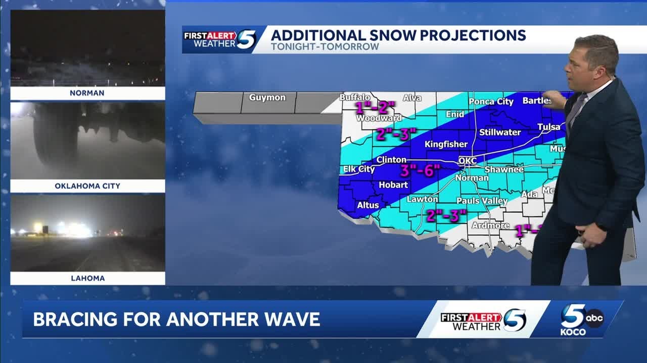Oklahoma Winter Storm Update: More snow to fall across the state going into Sunday