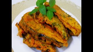 باكورا شرائح الباذنجان والخضار | باكودا | Pakora | pakoda