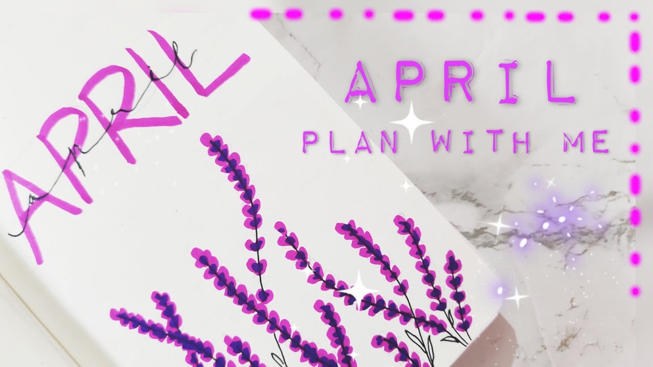 PLAN WITH ME / April 2021 Bullet journal spread (Lavender theme)