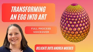 Transforming an egg into art.  Colorful Dot Mandala Stone Egg Painting.