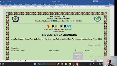 Membuat Sertifikat Menggunakan Maillings|||Ms.Word Dengan Ms.Excel