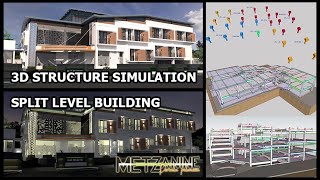SKETCHUP Animation - 3D STRUCTURE Simulation SPLIT LEVEL Building