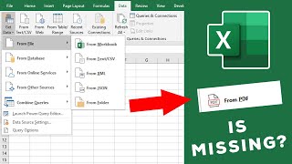 How to Import PDF into Excel (Get Data from PDF is Missing)