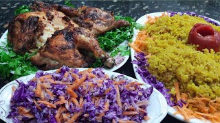 الفراخ المشويةبطريقة المحلات السورية والأرز الأصفر ????