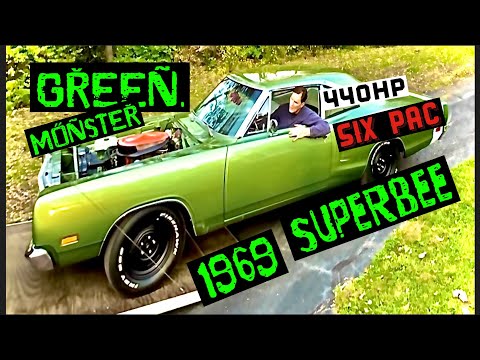 GREEN MONSTER 1969 Dodge Superbee 440 Six Pack Burnout.  Bow Down to Mopar Muscle.  Mopar or No Car.