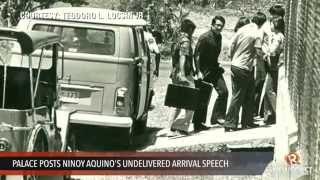 Palace posts Ninoy Aquino's undelivered arrival speech