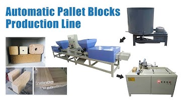Wooden Pallet Block Production Line - Compressed Sawdust Wood Block Hot Press Machine #woodblock