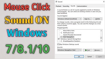 How to enable mouse click sound in window 10