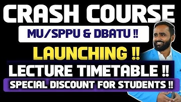 CRASH COURSE LAUNCHING|TIME TABLE|ENGINEERING MATHEMATICS 2|MUMBAI|SPPU|DBATU|PRADEEP GIRI SIR