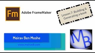 FrameMaker Lesson 7: Building & Generating a book - YouTube