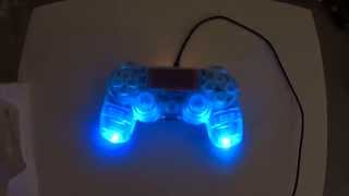 Custom Modded LED PS4 controller Clear Faceplate shell w/ clear buttons screenshot 3