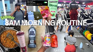 8AM Productive Morning Routine | What I Eat In A Day (High Protein) + Workout Routine 
