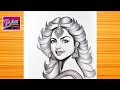How to draw a Girl face || Beautiful Hairstyle || Pencil sketch for beginner || Girl drawing ||