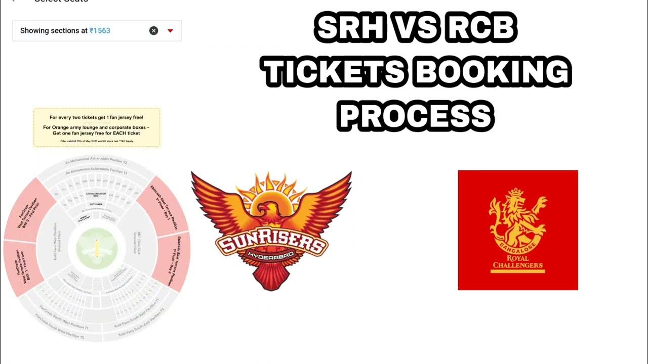 SRH VS RCB TICKETS BOOKING PROCESS SUNRISERS HYDERABAD VS ROYAL