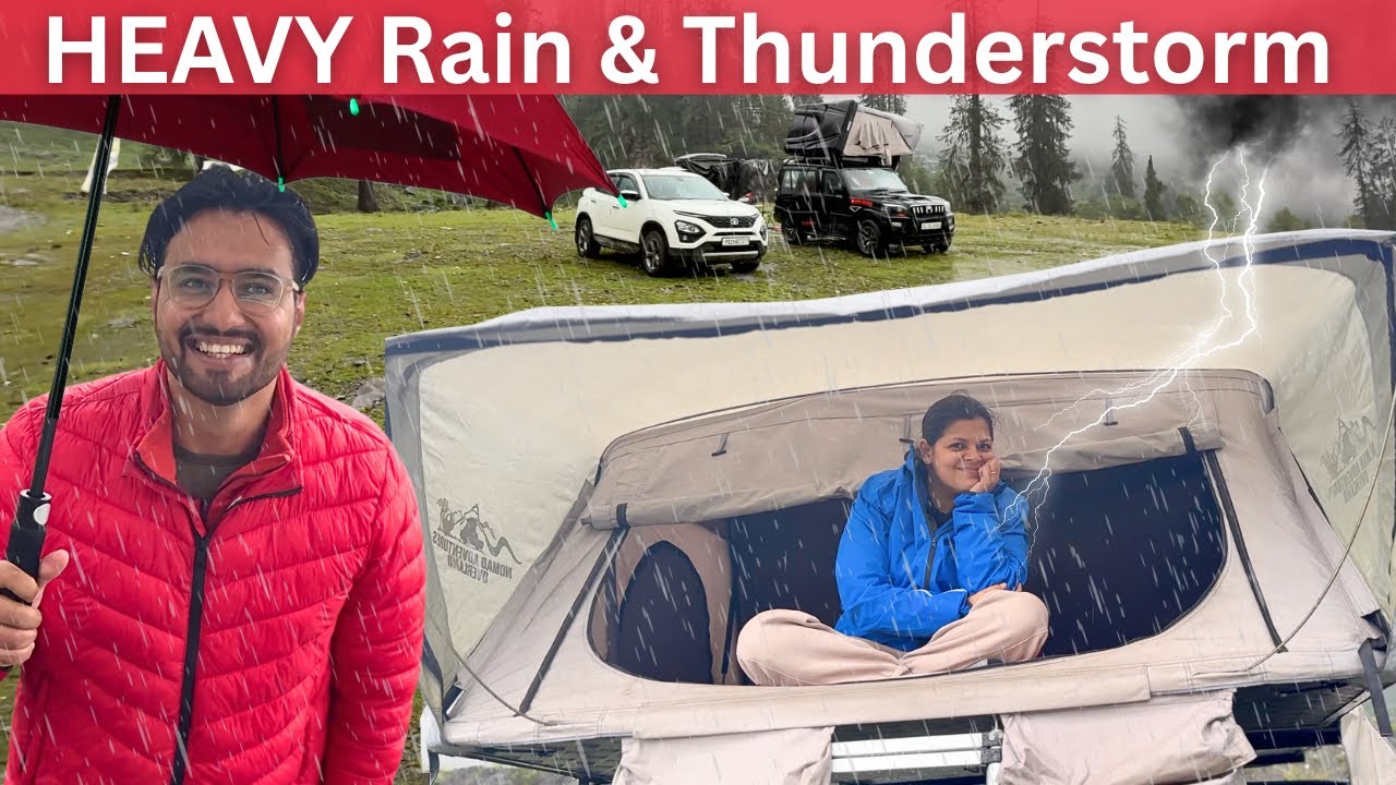 Camping in heavy rain in Solang valley - Manali ⎥Urvi bakes ⎥Himachal Pardesh ⎥monsoon ⎥ASMR