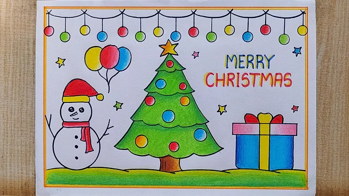 Very easy Christmas drawing| Christmas Tree drawing| Merry Christmas poster|Santa Claus drawing easy