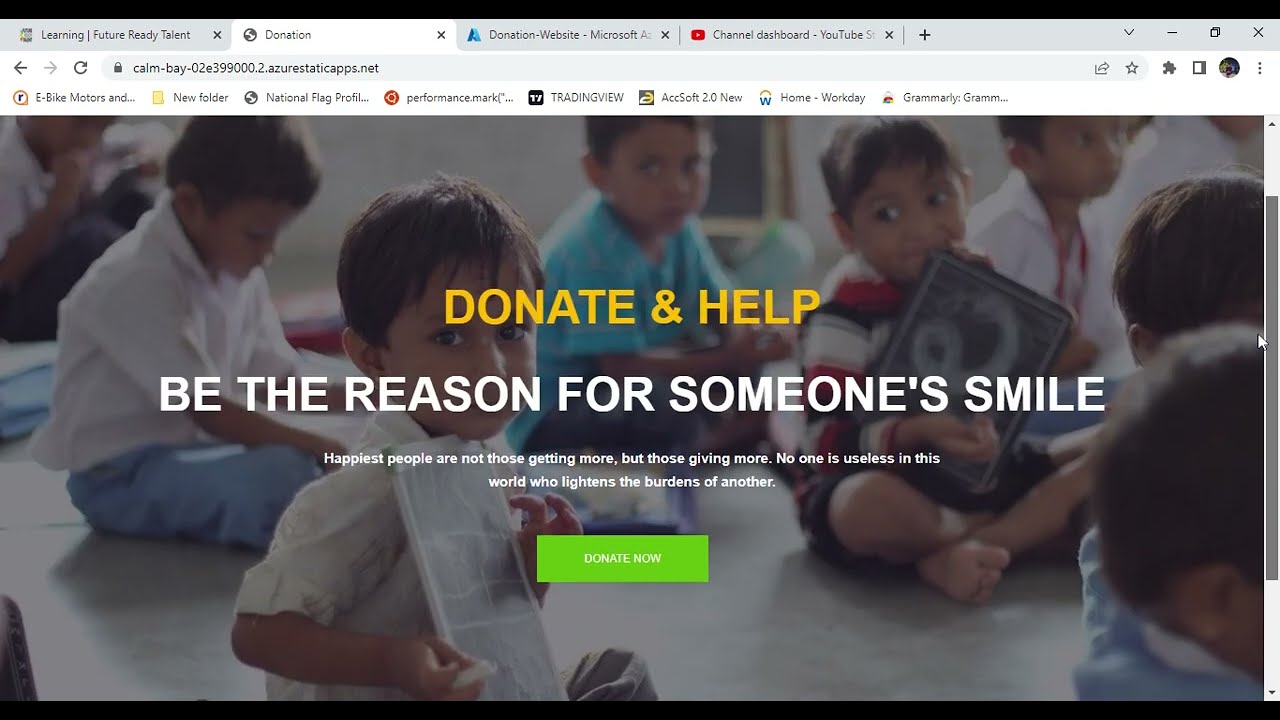 Donation Website | Future Ready Talent | Microsoft Azure | Static Web Apps 