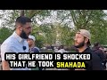 His girlfriend is shocked that he took shahada  ali dawah and visitor speakers corner sam dawah