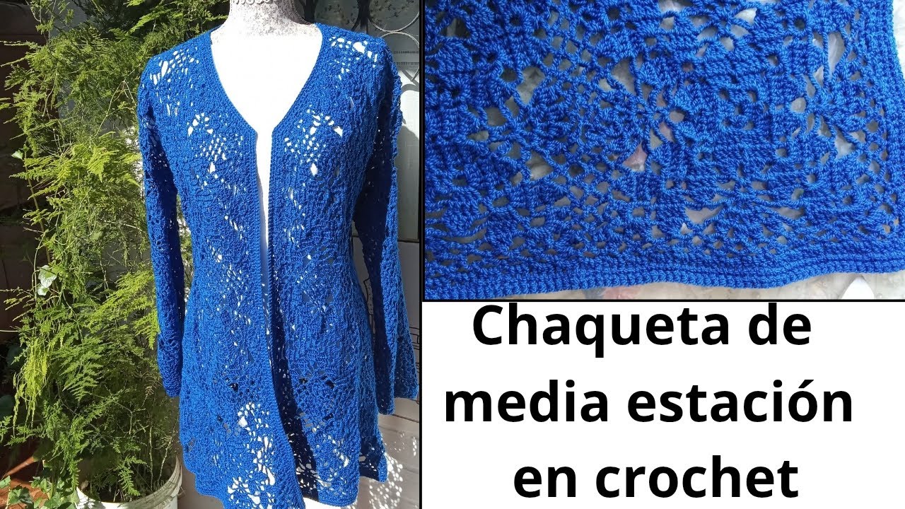 Chaqueta en crochet para media estación 