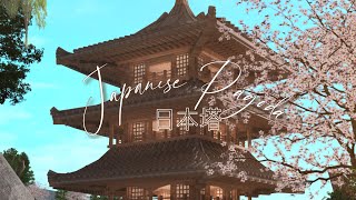 🌿⛰️ HUGE Japanese Pagoda | Sakura Forest 日本の塔 🌸 -BLOXBURG- ⛰️🌿