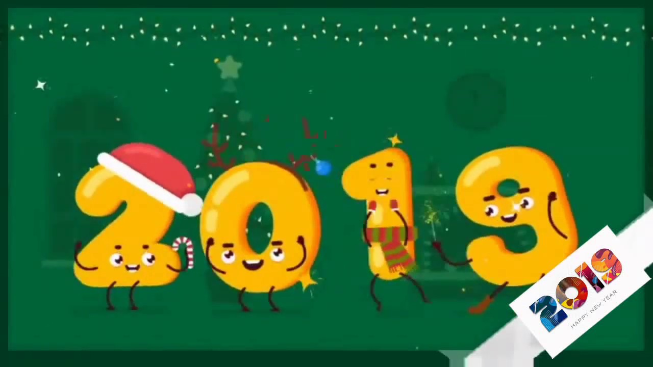Animation Funny  Numbers Celebrate The 2019 Happy New Year..!
