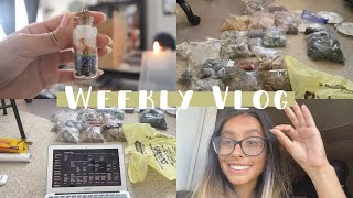 WEEKLY STUDIO VLOG | New Crystals = New Launch, Inventory, New Moon Cleansing, Crystal Keychains