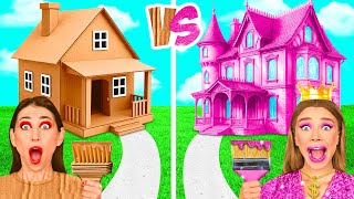 One Colored House Rich vs Broke vs Giga Rich | Prank Wars by BaRaFun Gold Challenge
