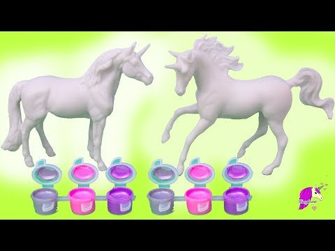 DIY Custom Unicorn Horses ! Super Easy My Dream Horse Paint Craft plus Nail Polish 1