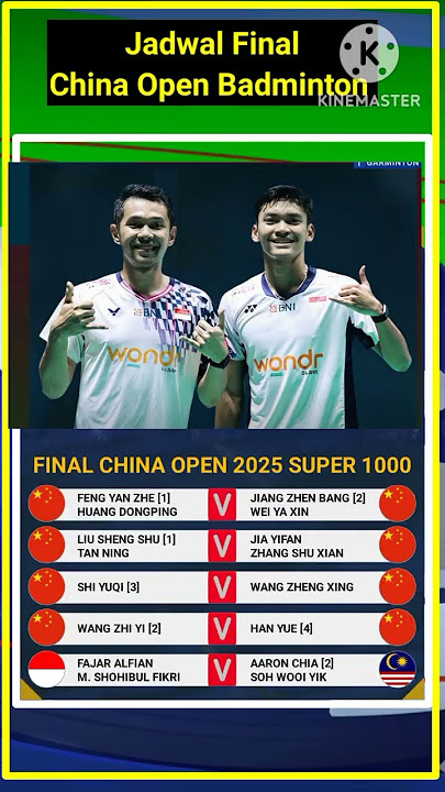 Jadwal Final China Open Badminton, Fajar/ Fikri Vs MD Malaysia #badminton