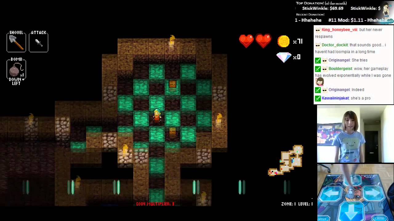 Kate Live! Crypt of the NecroDancer with Dance Pad "NecroThon" [Day96
