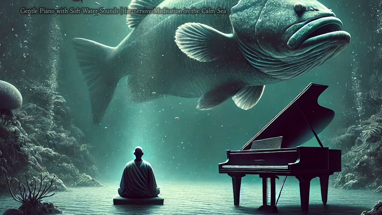 Gentle Piano with Soft Water Sounds | Immersive Meditation in the Calm Sea