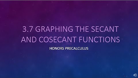 Notes 3 07 VIDEO Graphing Sec and CSC