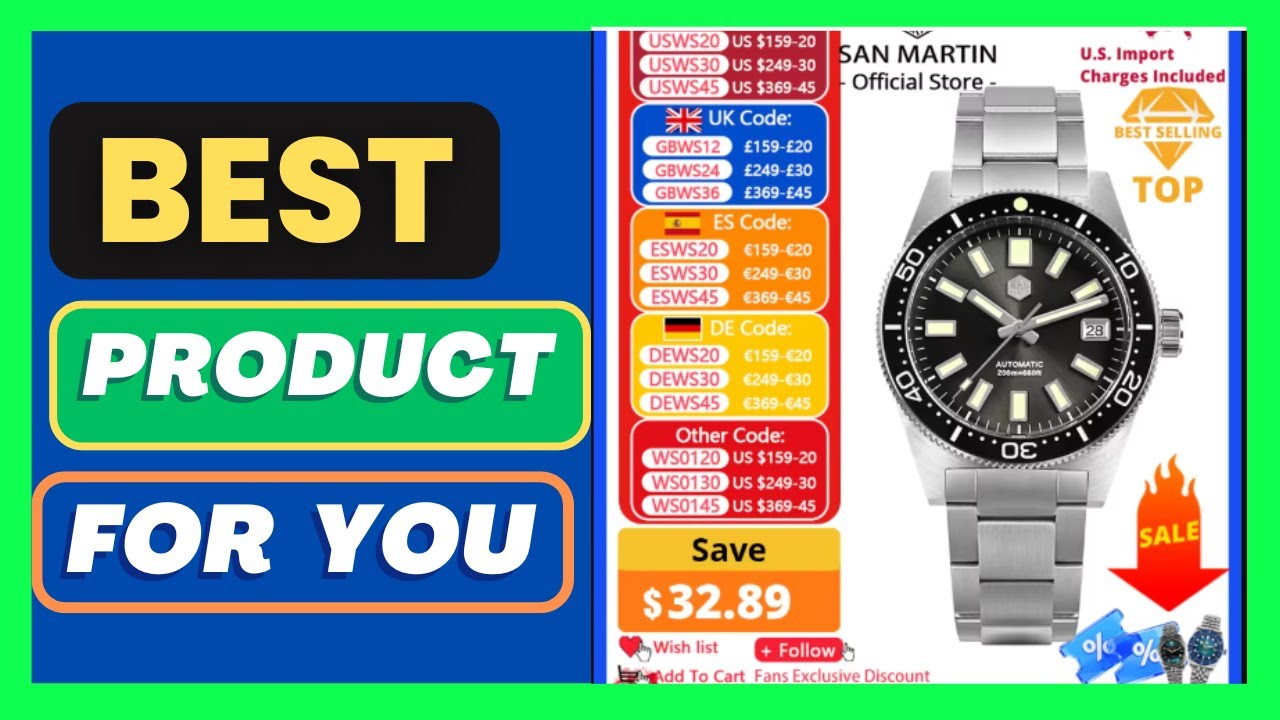 San Martin 62mas Diver Watch 39mm