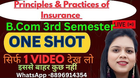 Principles and Practices of Insurance One Shot Video |BCom 5th Semester | Complete Syllabus 