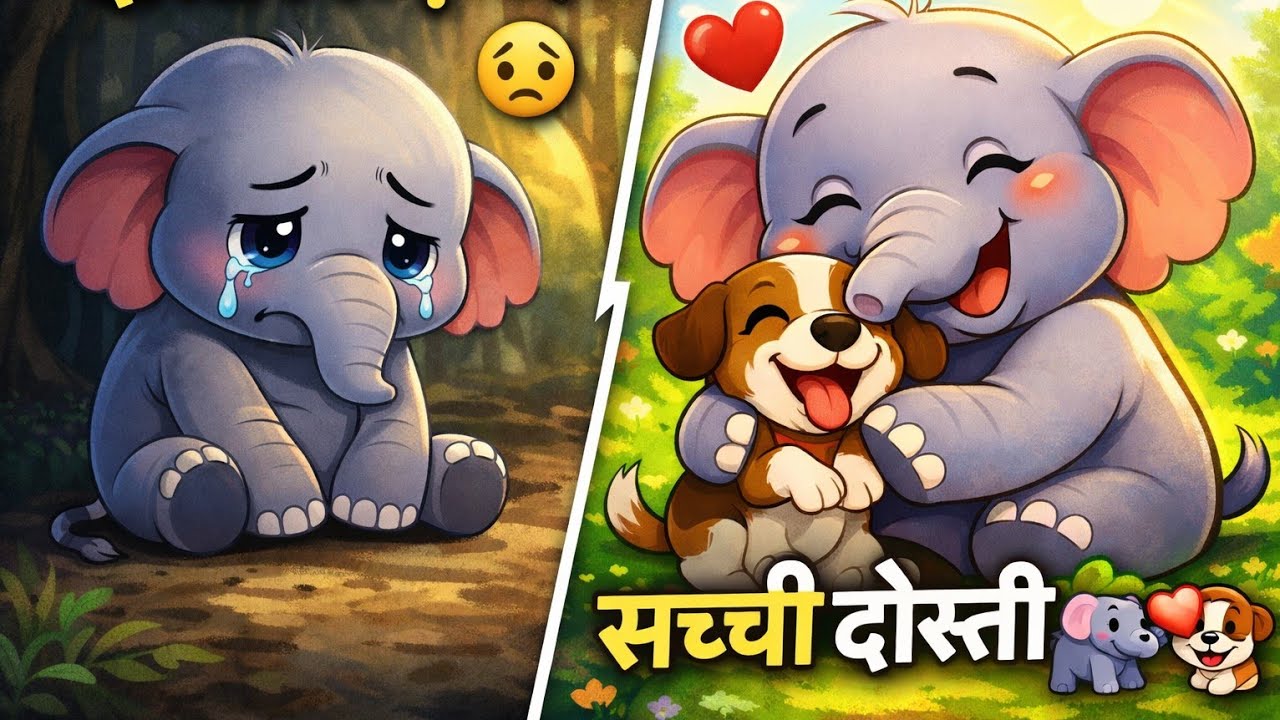 हाथी और कुत्ते की सच्ची दोस्ती 🐘🐶 | Emotional 2D Animation Story | Friendship Story