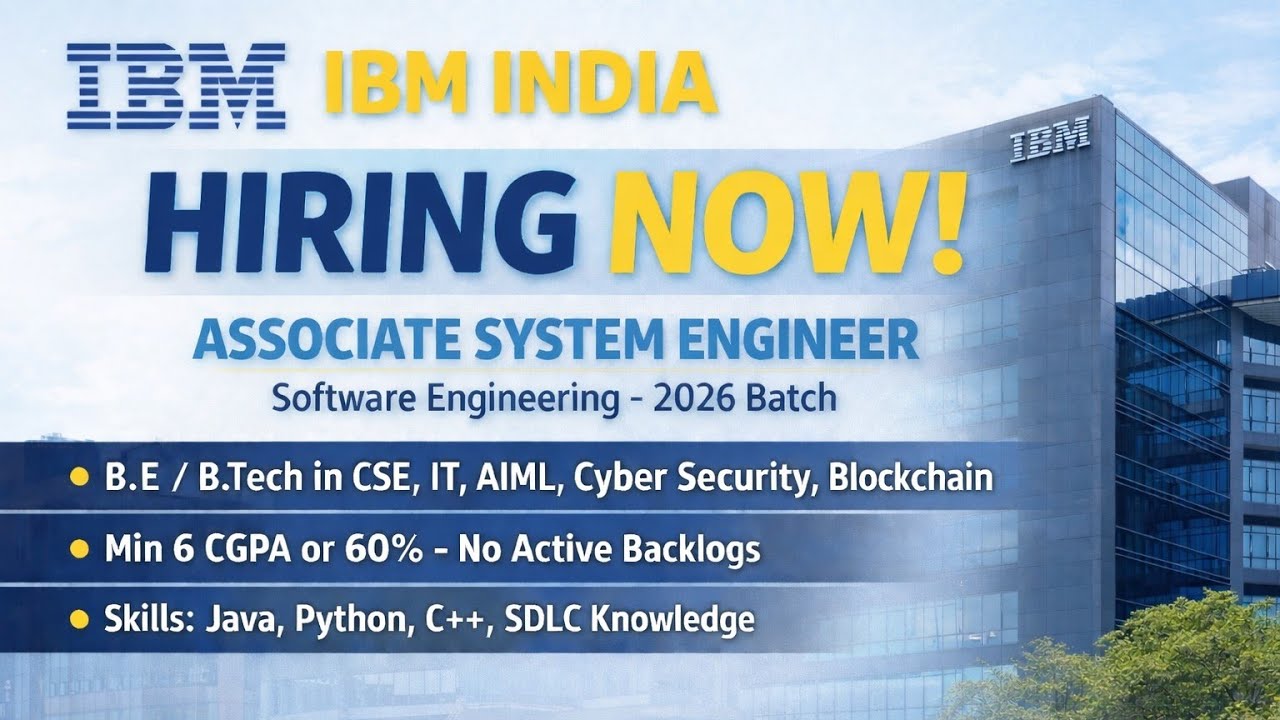 IBM Associate System Engineer Hiring 2026 | On-Campus Drive | Eligibility, Salary & Skills